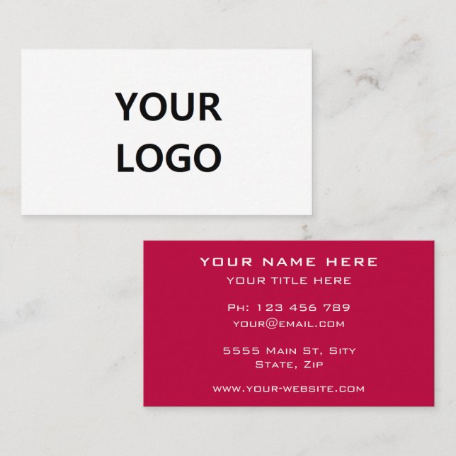 Your Own Design Text Font and Colours Business Car Business Card (Front/Back)