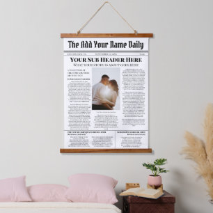 Your Own Front Page News Story Photo Personalised Hanging Tapestry