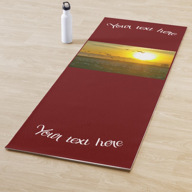 Your Own Image & Text on deep red Yoga Mat (In Situ)