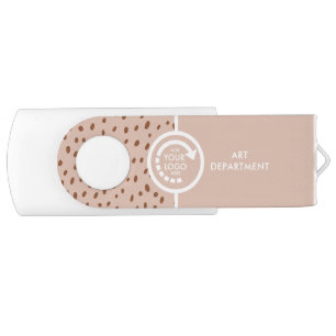 YOUR OWN LOGO beige boho company department USB Flash Drive