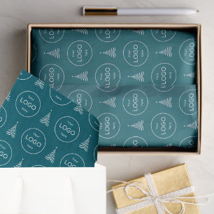 Your own logo company blue christmas Tissue Paper