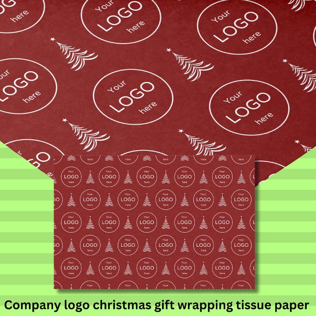 Your own logo company red christmas Tissue Paper (Creator Uploaded)