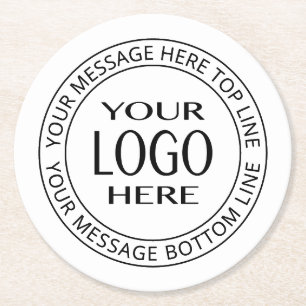 Your Own Logo & Customisable Circular Text Round Paper Coaster