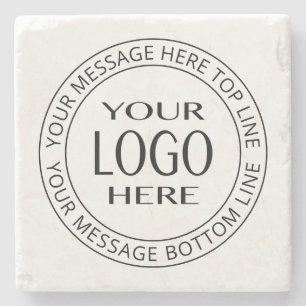 Your Own Logo & Customisable Circular Text Stone Coaster
