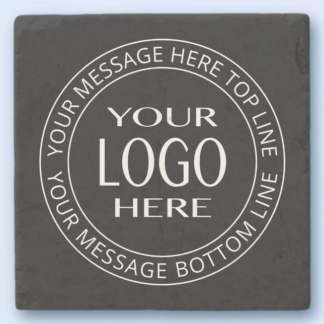 Your Own Logo & Customisable Circular Text Stone Coaster (Creator Uploaded)