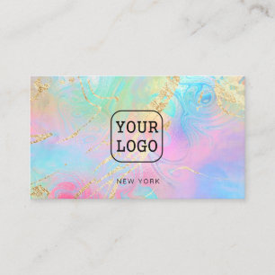your own logo on FAUX holographic effect Business Card