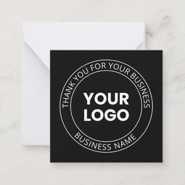 Your Own Logo & Thank You Editable Message Card (Front)