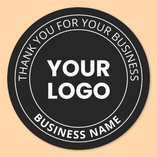 Your Own Logo & Thank You Editable Message Classic Round Sticker