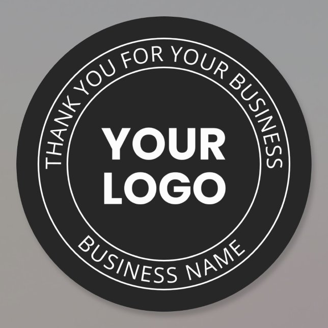 Your Own Logo & Thank You Editable Message Classic Round Sticker (Creator Uploaded)