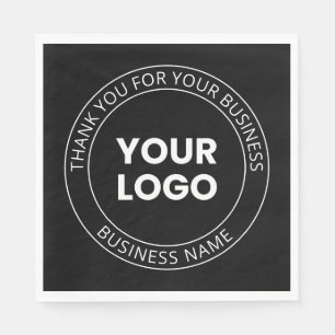 Your Own Logo & Thank You Editable Message Napkin
