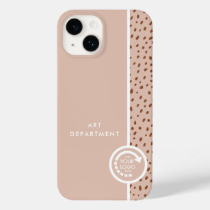 YOUR OWN LOGO Trendy Beige & Terracotta Dots Case-Mate iPhone 14 Case