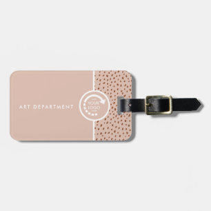 YOUR OWN LOGO Trendy Beige & Terracotta Dots Luggage Tag