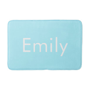 Your Own Name or Word   Soft Sky Blue Bath Mat