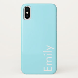 Your Own Name or Word   Soft Sky Blue iPhone X Case