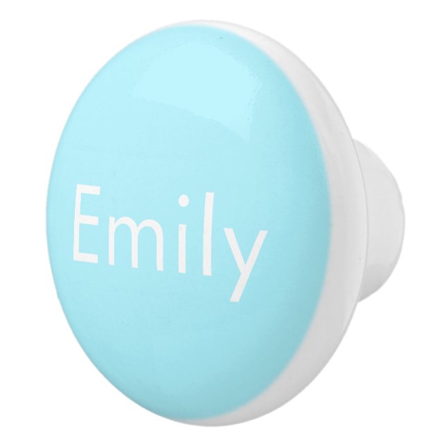 Your Own Name or Word | Soft Sky Blue Ceramic Knob (Right)