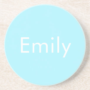 Your Own Name or Word   Soft Sky Blue Coaster