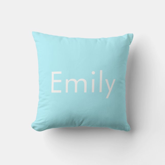 Your Own Name or Word | Soft Sky Blue Cushion (Front)