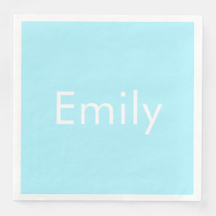 Your Own Name or Word   Soft Sky Blue Napkin
