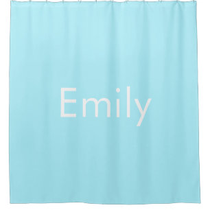 Your Own Name or Word   Soft Sky Blue Shower Curtain