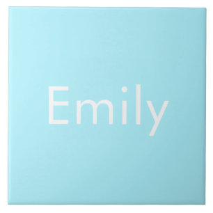 Your Own Name or Word   Soft Sky Blue Tile