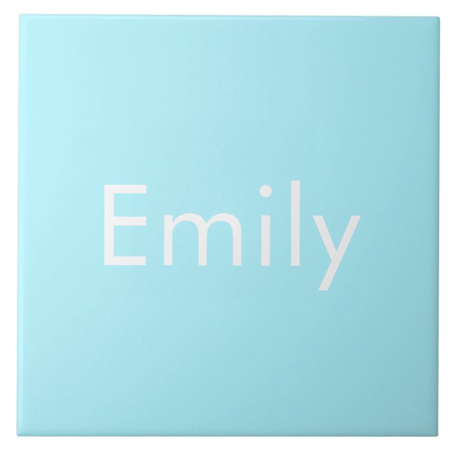 Your Own Name or Word | Soft Sky Blue Tile (Front)