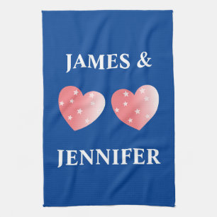 Your Own Names And Photos Tea Towel