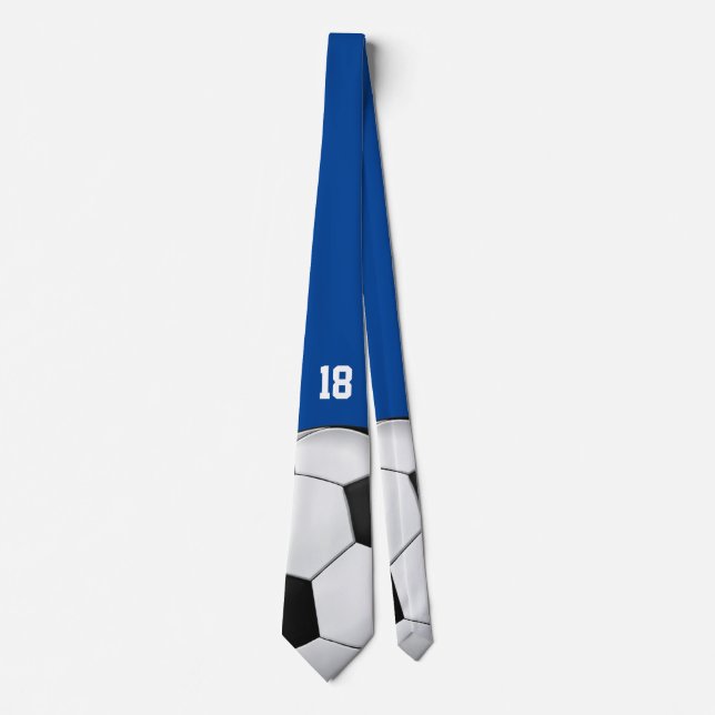 Your own number | Football Soccer Deep Blue Tie (Front)