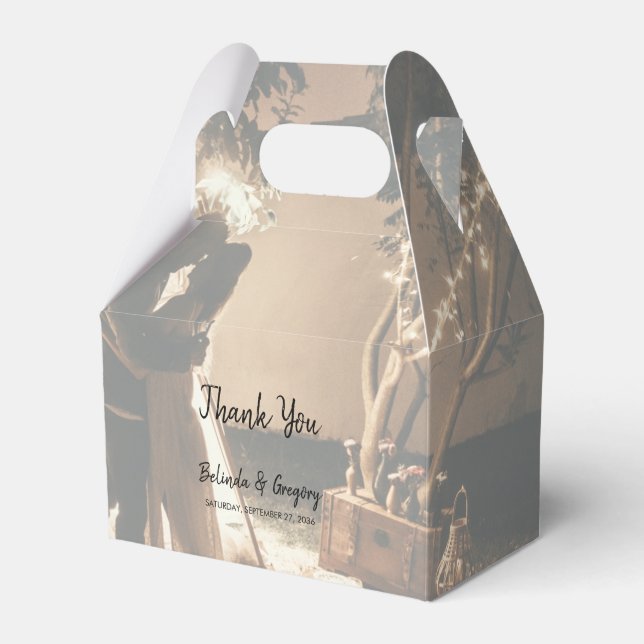 Your Own Photo Faded Wedding Favour Box (Front Side)