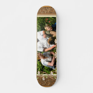 Your own photo in a Golden Flowers Frame! - Skateboard