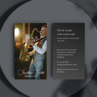 Your own photo Jazz musician Business Card