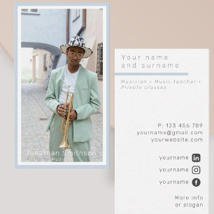 Your own photo Jazz musician Business Card