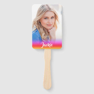 Your Own Photo Monogram Birthday Hand Fan
