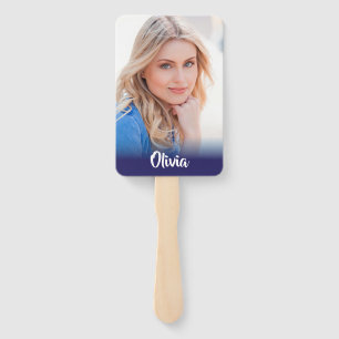 Your Own Photo Monogram Birthday Hand Fan