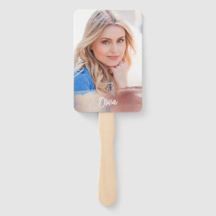 Your Own Photo Monogram Elegant Graduation Hand Fan