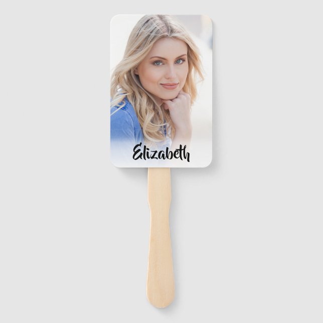 Your Own Photo Monogram Graduation Hand Fan (Back)