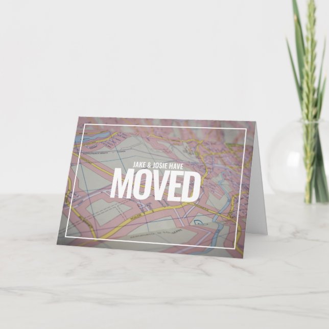 Your own photo or map moving announcement card (Front)