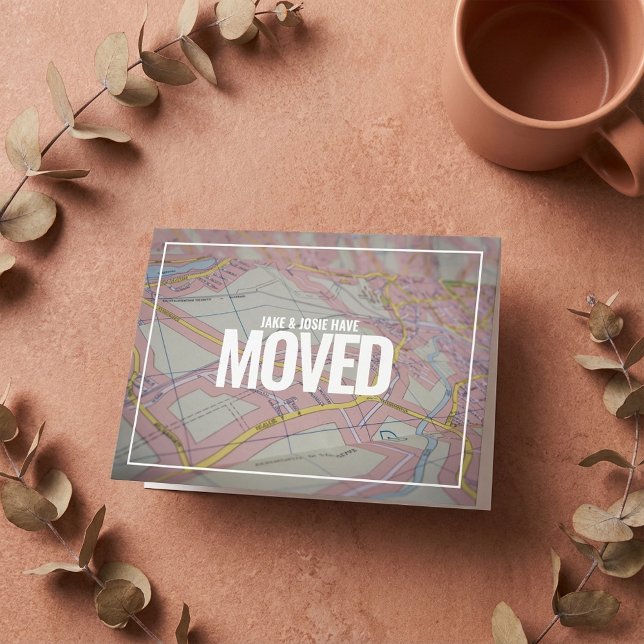 Your own photo or map moving announcement card (Your own photo or map moving announcement card)