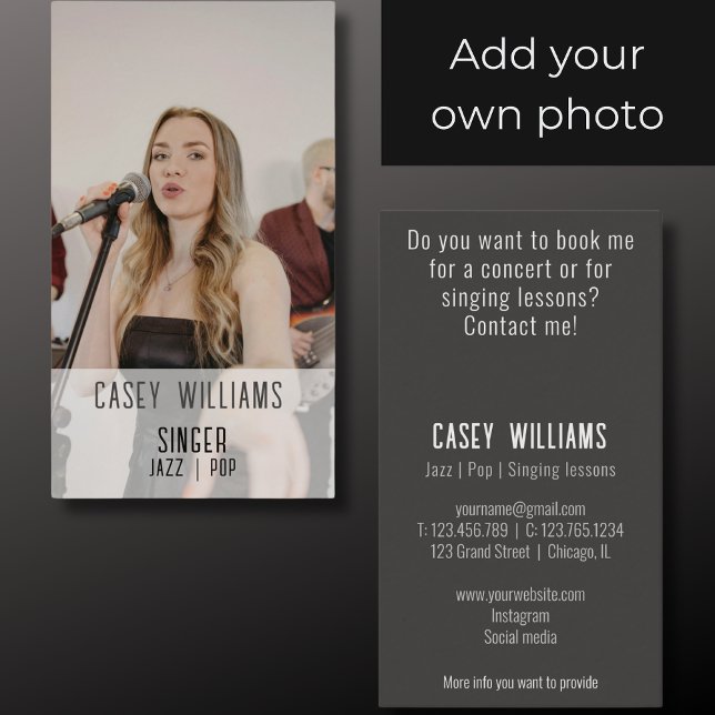 Your own photo singer Business Card (Creator Uploaded)