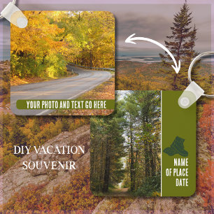 Your Own Photos and Text Outdoors Hiking Adventure Key Ring