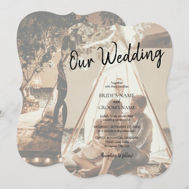Your Own Photos Faded Wedding Invitations (Front/Back)