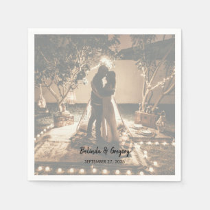 Your Own Photos Faded Wedding Napkin