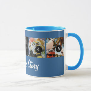 Your Own Tell Your Photo Story 5 images Blue Mug