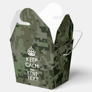 Your Own Text Digital Camo Woodland Keep Calm Favour Box