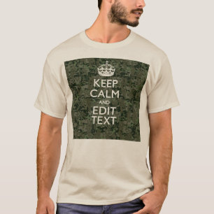 Your Own Text Digital Camo Woodland Keep Calm T-Shirt