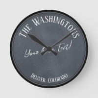 Your Own Text on Chalk Board Texture Effect Clock