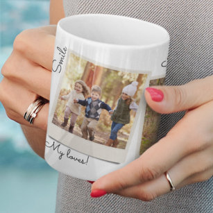 Your Own Three Images Vintage Instant Photo Frame Coffee Mug