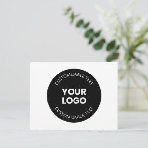 Your Own Uploaded Business Logo w/Editable Text Enclosure Card