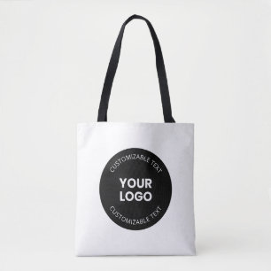 Your Own Uploaded Business Logo w/Editable Text Tote Bag