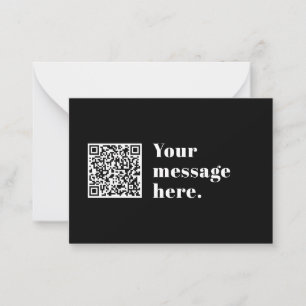 Your own Uploaded QR code & Editable Retro Text Card