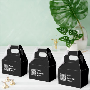Your own Uploaded QR code & Editable Retro Text Favour Box